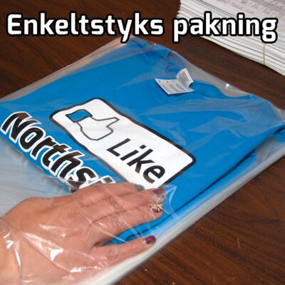 ShirtDesign.dk Enkeltstyks Pakning I Pose posepakning Enkeltstyks Pakning I Pose Thumbnail